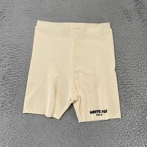 White Fox Biker Shorts Womens Small Cream Ribbed High Rise 5.5 Inch Vol 3